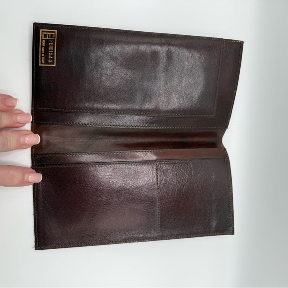 Fendi Brown and Black Logo Long Wallet - Picture 5 of 9